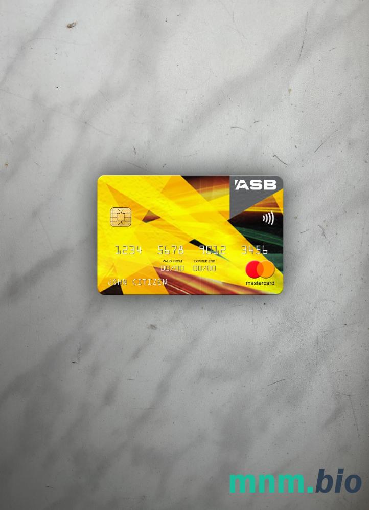 New Zealand ASB bank wygląd zdjęcia mastercard skan PSD + zdjęcie